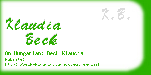 klaudia beck business card